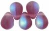 Teardrop Bead 8x6mm Amethyst, AB/Matte [100]