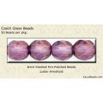 Fire Polished Beads:6mm Amethyst, Luster [50]