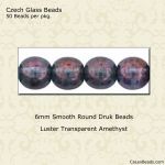 Druk Beads:4mm Amethyst, Luster [100]