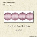 Druk Beads:3mm Amethyst [100]
