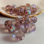 Fire Polished Bead:8mm Light Amethyst, AB [25]