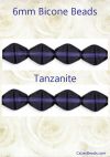 Bicone Beads, 6mm:Tanzanite [50]