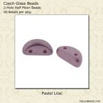Half Moon Beads 8x4mm 2-Hole:Lilac, Pastel [50]