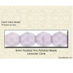 Fire Polished Beads:6mm Lavender, Coral [50]