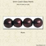 Pearl Beads 6mm:Plum [50]