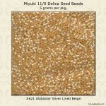 Delica 11/0:0621 Beige, Alabaster Silver Lined [5g]