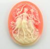 Cabochon, Resin Cameo:40x30mm Oval Cornelian 3 Ladies Dancing [ea]