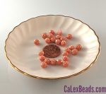 Rose Bud Beads:5x6mm Pink, Marbled Gold [25]