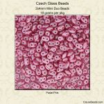 MiniDuo Beads, 2x4mm:Pink, Pastel [10g]