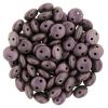 Lentil 2-Hole 6mm Beads, Pink Metallic Suede [50]