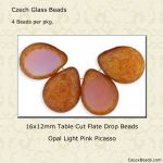 Teardrop Beads:16x12mm Light Pink, Opal Picasso [4]