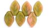 Czech Glass 7x12mm Leaf Beads:Pink Coral/Olivine [25]