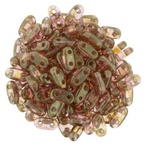 Bar Beads 6x2mm 2-Hole:Rose/Gold Topaz Luster [10g]