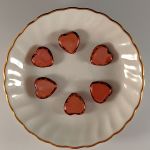 Heart Table Cut Beads 15mm:Coral Pink Picasso [6]