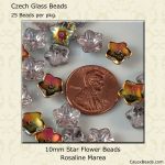 Star Flower Bead 10mm Rosaline, Marea [25]