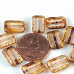 Rectangle Bead:8x12mm Rosaline, Picasso [10]