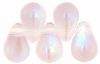 Czech Glass 6x4mm Teardrop Beads:Rosaline, AB [100]