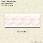 Heart Beads 6mm:Rosaline, Transparent [50]