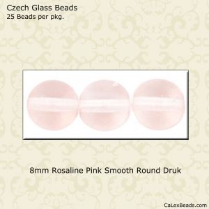 Druk Beads:8mm Rosaline [25]
