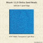 Delica 11/0:0747 Light Blue, Matte Transparent [5g]