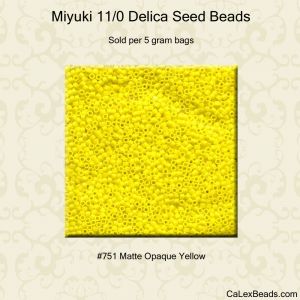 Delica 11/0:0751 Yellow, Matte Opaque [5g]