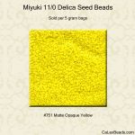 Delica 11/0:0751 Yellow, Matte Opaque [5g]