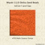 Delica 11/0:0752 Orange, Matte Opaque [5g]