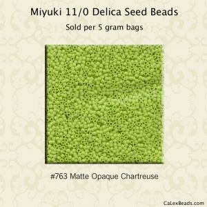 Delica 11/0:0763 Chartreuse, Matte Opaque [5g]