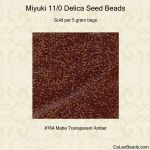 Miyuki 11/0 Delica 0764:Amber, Matte Transparent [5g]