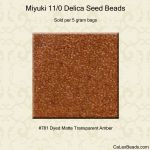 Delica 11/0:0781 Amber, Matte Transparent [5g]