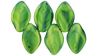 Czech Glass 7x12mm Leaf Beads:Opaque Yellow/Jet [25]