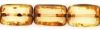 8x12mm Table Cut Rectangle Beads:Jonquil Picasso [ea]