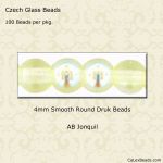 Druk Beads:4mm Jonquil, AB [100]
