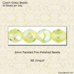 Fire Polished Beads:6mm Jonquil, AB [50]