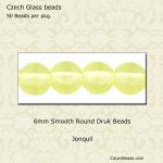 Druk Beads:6mm Jonquil [50]