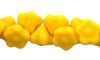 Czech Glass 7mm Button Flower Beads:Opaque Sunflower [50]