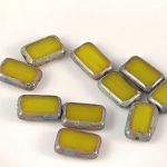 Rectangle Bead:8x12mm Chartreuse, Picasso [10]