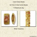 Carrier Beads:9x17mm White, Travertine [15]