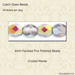 Fire Polished Beads:4mm Crystal, Marea [50]