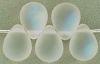 Teardrop Bead 8x6mm Crystal, AB/Matte [50]