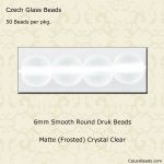 Druk Beads:6mm Crystal, Matte [50]