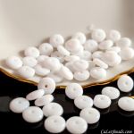 Rondell Bead 6mm White, Opaque [50]