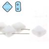 Czech Glass 6mm 2-Hole Silky Beads:Opaque Chalk White [40]
