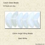 Angel Wing Beads:10mm White, Opal [50]