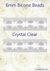 Bicone Beads, 6mm:Crystal, Transparent [50]