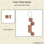 Groovy Tile Bead 6mm:Chalk Red Luster [40]