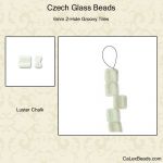 Groovy Tile Bead 6mm:Chalk Luster [40]