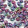 SuperDuo Beads, 2.5x5mm Jet Iris Red [10g]