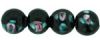 Czech Glass Lampwork Flower Beads:Jet [ea]
