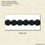 Melon Beads 5mm:Jet, Matte [50]